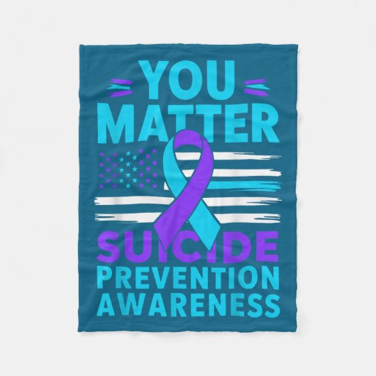 You Suicide Prevention Awareness Teal Purple Ribbo Fleece Deken (Voorkant)
