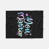 You Suicide Prevention Awareness Teal Purple Ribbo Fleece Deken (Voorkant (Horizontaal))