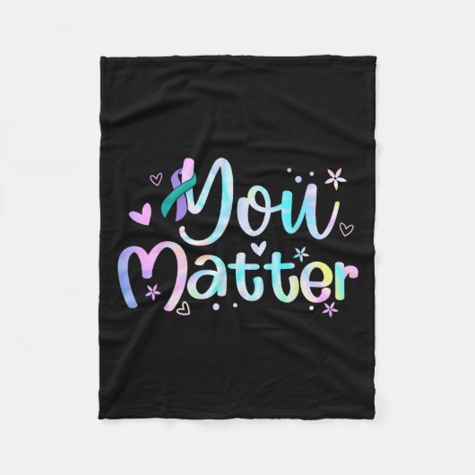 You Suicide Prevention Awareness Teal Purple Ribbo Fleece Deken (Voorkant)