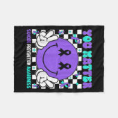 You Suicide Prevention Awareness Teal Purple Ribbo Fleece Deken (Voorkant (Horizontaal))