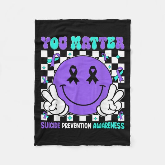 You Suicide Prevention Awareness Teal Purple Ribbo Fleece Deken (Voorkant)