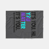 You Suicide Prevention Awareness Teal Purple Ribbo Fleece Deken (Voorkant (Horizontaal))