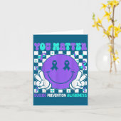 You Suicide Prevention Awareness Teal Purple Ribbo Kaart (Gele Bloem)