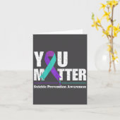 You Suicide Prevention Awareness Teal Purple Ribbo Kaart (Gele Bloem)
