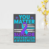 You Suicide Prevention Awareness Teal Purple Ribbo Kaart (Gele Bloem)