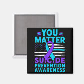 You Suicide Prevention Awareness Teal Purple Ribbo Magneet (Voorkant / Achterkant)