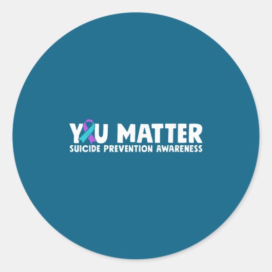 You Suicide Prevention Awareness Teal Purple  Ronde Sticker (Voorkant)