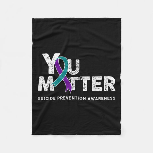 You Suicide Prevention Month Gift Teal Purple Ribb Fleece Deken (Voorkant)