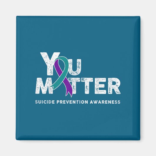 You Suicide Prevention Month Gift Teal Purple Ribb Magneet (Voorkant)