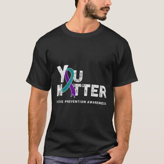 You Suicide Prevention Month Gift Teal Purple Ribb T-shirt (Voorkant)