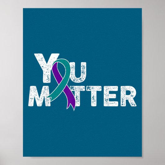 You Suicide Prevention Month Teal Purple Ribbon Gi Poster (Voorkant)