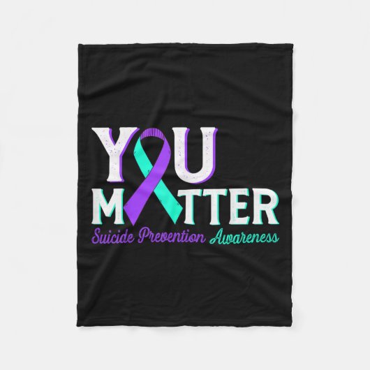 You Suicide Prevention Teal & Purple Awareness Fleece Deken (Voorkant)