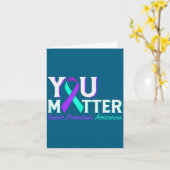 You Suicide Prevention Teal &amp; Purple Awareness Kaart (Gele Bloem)