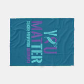 You - Suicide Prevention Teal Purple Awareness Rib Fleece Deken (Voorkant (Horizontaal))