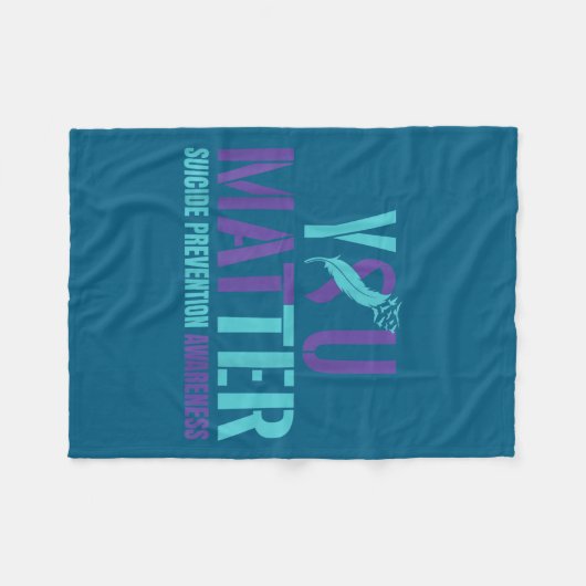 You - Suicide Prevention Teal Purple Awareness Rib Fleece Deken (Voorkant (Horizontaal))