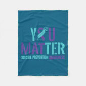 You - Suicide Prevention Teal Purple Awareness Rib Fleece Deken (Voorkant)