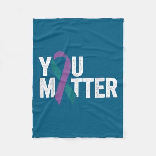 You - Suicide Prevention Teal Purple Awareness Rib Fleece Deken (Voorkant)