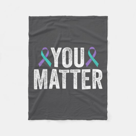 You - Suicide Prevention Teal Purple Awareness Rib Fleece Deken (Voorkant)