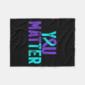 You - Suicide Prevention Teal Purple Awareness Rib Fleece Deken (Voorkant (Horizontaal))