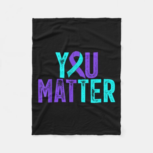 You - Suicide Prevention Teal Purple Awareness Rib Fleece Deken (Voorkant)