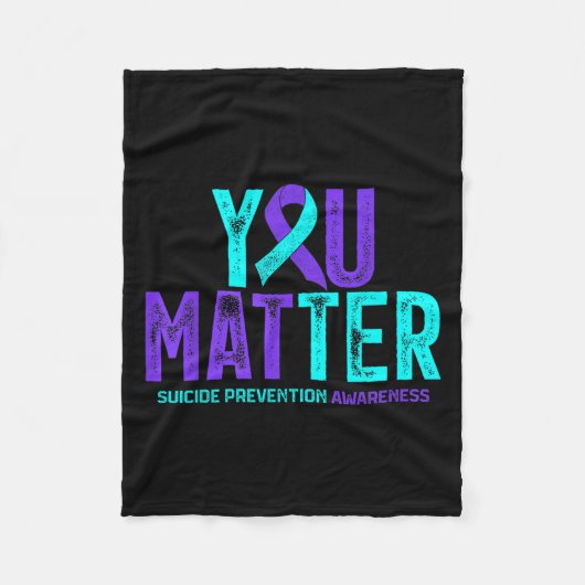 You - Suicide Prevention Teal Purple Awareness Rib Fleece Deken (Voorkant)