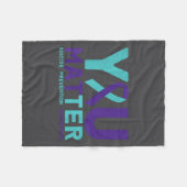 You - Suicide Prevention Teal Purple Awareness Rib Fleece Deken (Voorkant (Horizontaal))