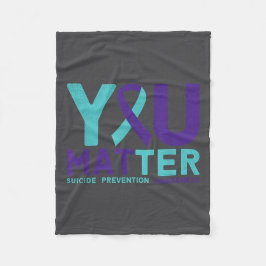 You - Suicide Prevention Teal Purple Awareness Rib Fleece Deken (Voorkant)