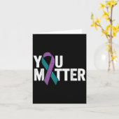 You - Suicide Prevention Teal Purple Awareness Rib Kaart (Gele Bloem)