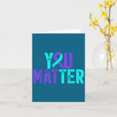 You - Suicide Prevention Teal Purple Awareness Rib Kaart (Gele Bloem)