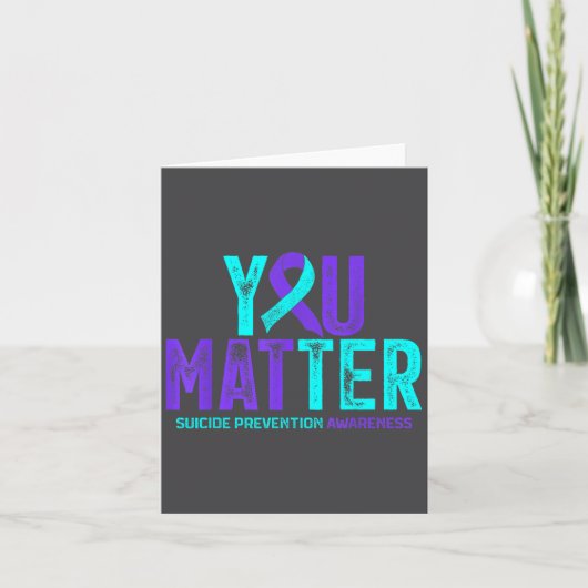You - Suicide Prevention Teal Purple Awareness Rib Kaart (Voorkant)