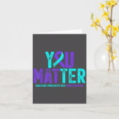 You - Suicide Prevention Teal Purple Awareness Rib Kaart (Gele Bloem)