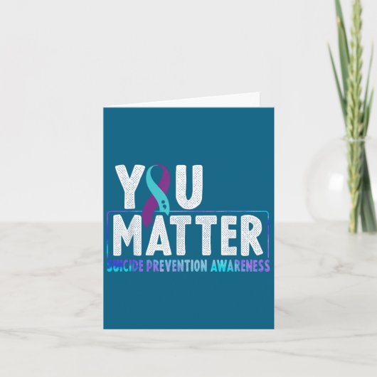 You - Suicide Prevention Teal Purple Awareness Rib Kaart (Voorkant)