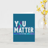 You - Suicide Prevention Teal Purple Awareness Rib Kaart (Gele Bloem)