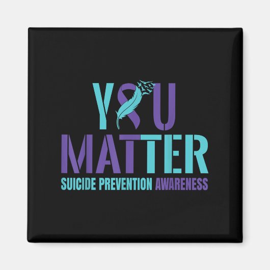 You - Suicide Prevention Teal Purple Awareness Rib Magneet (Voorkant)