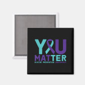 You - Suicide Prevention Teal Purple Awareness Rib Magneet (Voorkant / Achterkant)