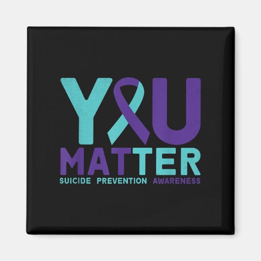 You - Suicide Prevention Teal Purple Awareness Rib Magneet (Voorkant)