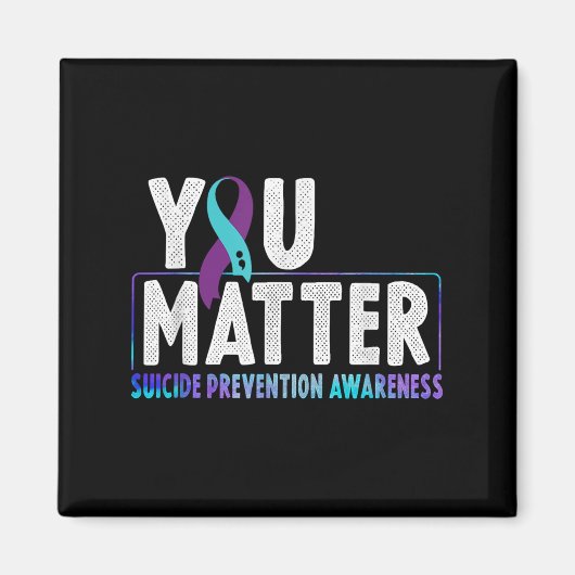 You - Suicide Prevention Teal Purple Awareness Rib Magneet (Voorkant)