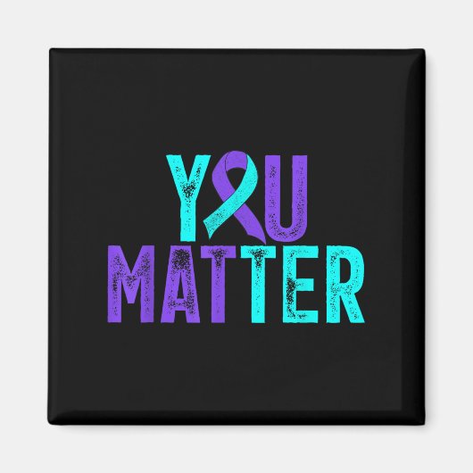 You - Suicide Prevention Teal Purple Awareness Rib Magneet (Voorkant)