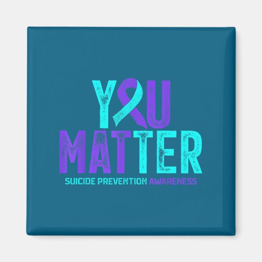 You - Suicide Prevention Teal Purple Awareness Rib Magneet (Voorkant)