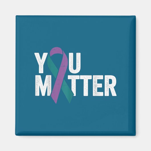 You - Suicide Prevention Teal Purple Awareness Rib Magneet (Voorkant)