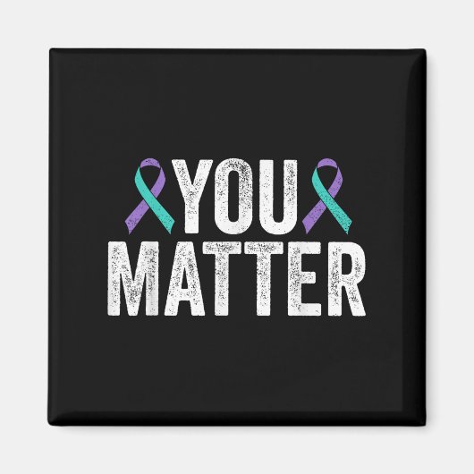 You - Suicide Prevention Teal Purple Awareness Rib Magneet (Voorkant)
