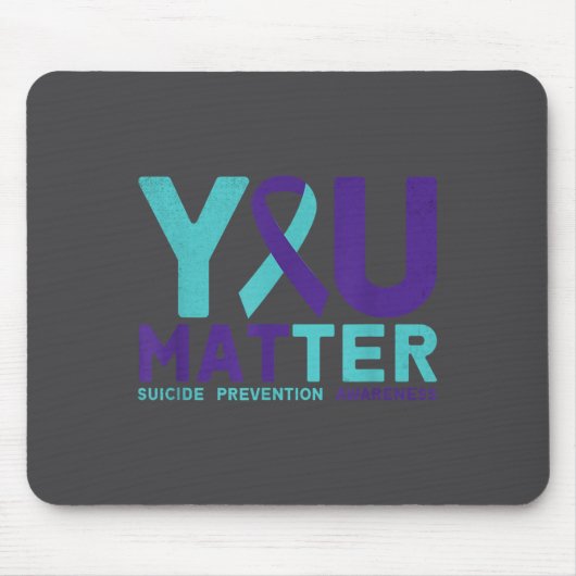 You - Suicide Prevention Teal Purple Awareness Rib Muismat (Voorkant)