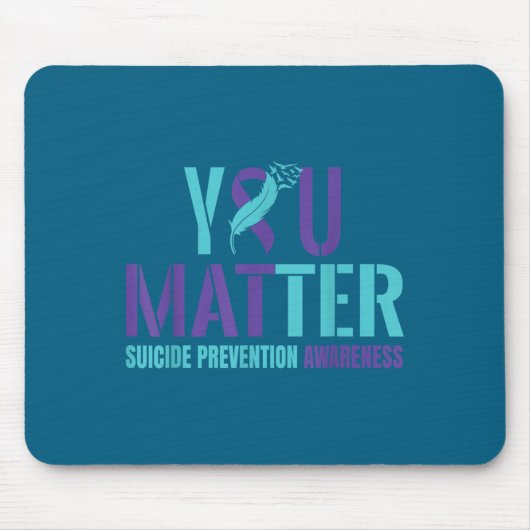 You - Suicide Prevention Teal Purple Awareness Rib Muismat (Voorkant)