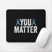 You - Suicide Prevention Teal Purple Awareness Rib Muismat (Met muis)