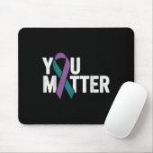 You - Suicide Prevention Teal Purple Awareness Rib Muismat (Met muis)