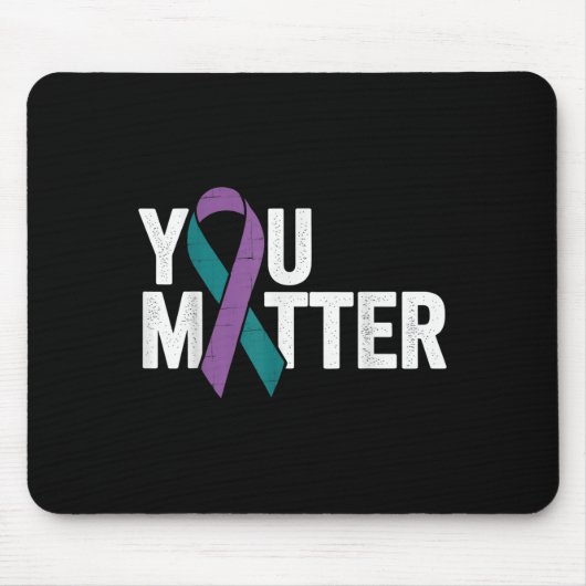 You - Suicide Prevention Teal Purple Awareness Rib Muismat (Voorkant)