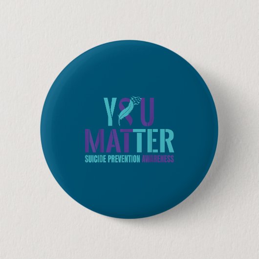 You - Suicide Prevention Teal Purple Awareness Rib Ronde Button 5,7 Cm (Voorkant)