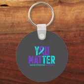 You - Suicide Prevention Teal Purple Awareness Rib Sleutelhanger (Voorkant)