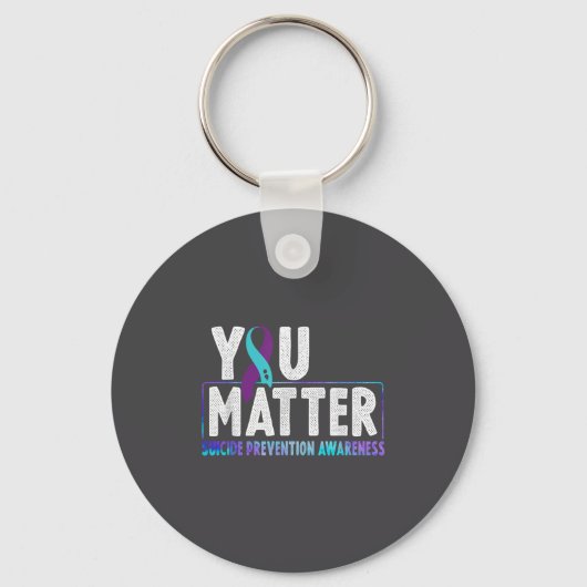 You - Suicide Prevention Teal Purple Awareness Rib Sleutelhanger (Voorkant)