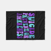 You Suicide Prevention Teal Purple Awareness Ribbo Fleece Deken (Voorkant (Horizontaal))